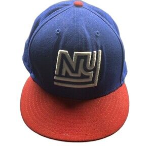 New York Giants Hat Cap Mens Fitted 8 1/8 Blue Red New Era 59Fifty NFL Football